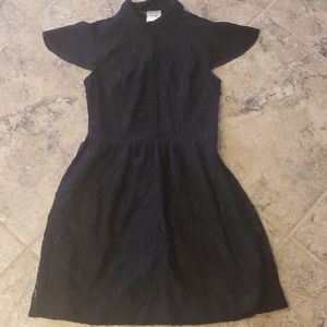 Kensie Lace Dress Black Small button up